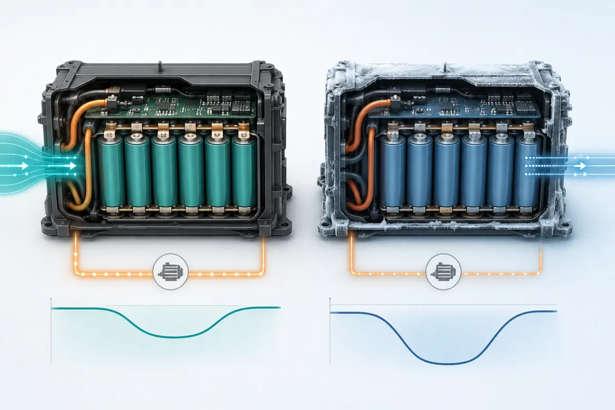 Comparison of lithium battery performance at normal and cold temperatures